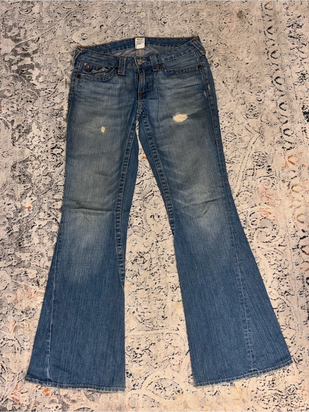 True Religion Joey Blue Denim Jeans Row Seat W 30 L 32 Actual 32”x32”